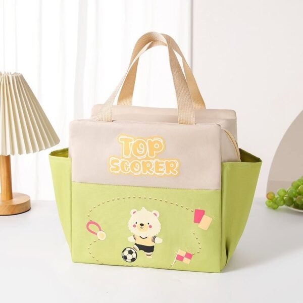 Double Pockets Large Capacity Lunch bag ( Green color )